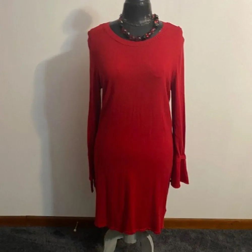 Michael Michael Kors Red Bell sleeves Sweater dress, size XL